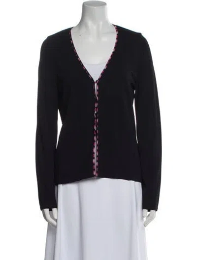 Pre-owned Escada V-neck Sweater In Black