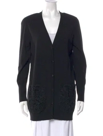 Pre-owned Escada V-neck Sweater In Black