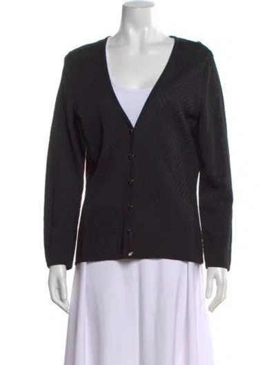 Pre-owned Escada V-neck Sweater In Black