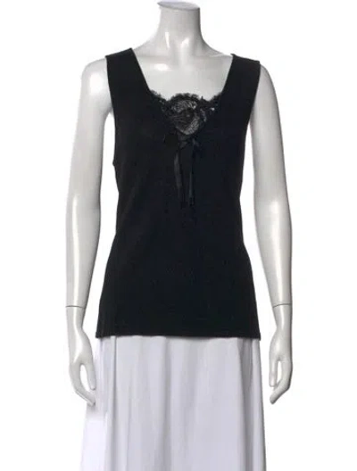 Pre-owned Escada V-neck Sweater In Black