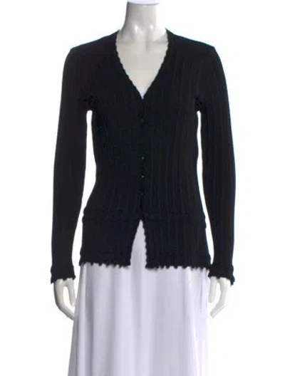 Pre-owned Escada V-neck Sweater In Black