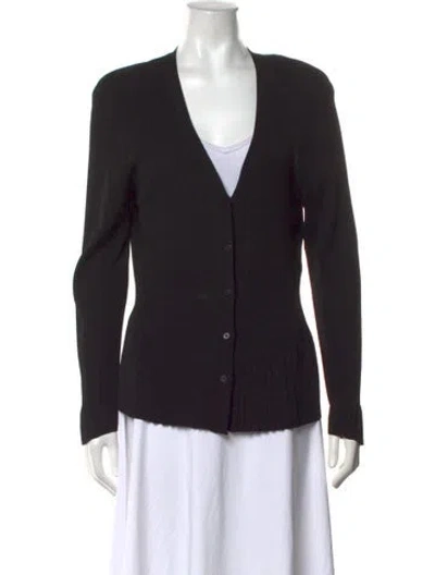 Pre-owned Escada V-neck Sweater In Black