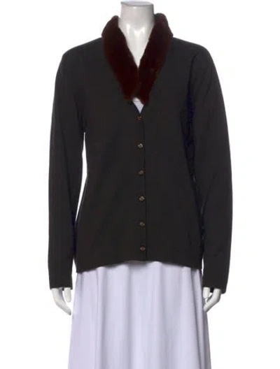 Pre-owned Escada V-neck Sweater In Black