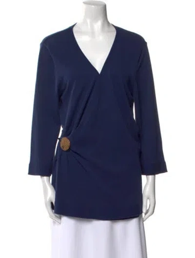 Pre-owned Escada V-neck Sweater In Blue
