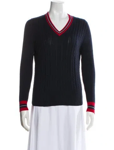 Pre-owned Escada V-neck Sweater In Blue