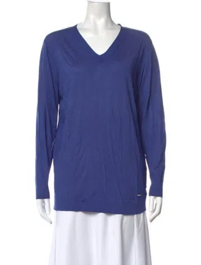 Pre-owned Escada V-neck Sweater In Blue