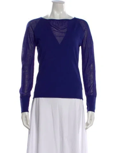Pre-owned Escada V-neck Sweater In Blue