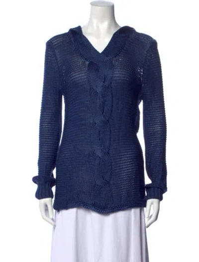 Pre-owned Escada V-neck Sweater In Blue