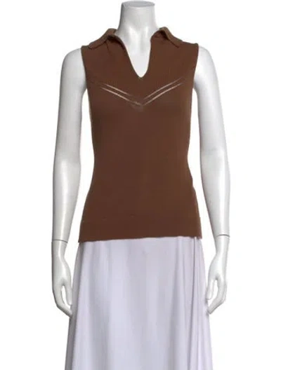 Pre-owned Escada V-neck Sweater In Brown
