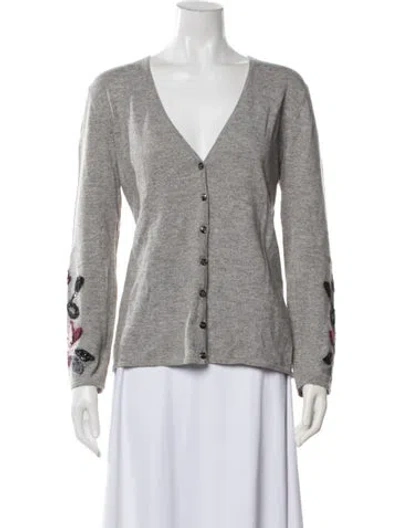 Pre-owned Escada V-neck Sweater In Grey