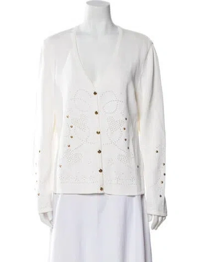 Pre-owned Escada V-neck Sweater In Neutral
