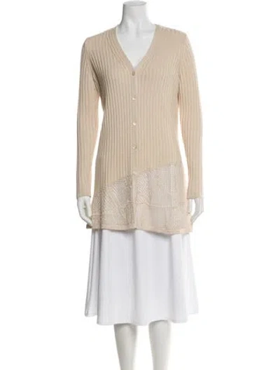 Pre-owned Escada V-neck Sweater In Neutral