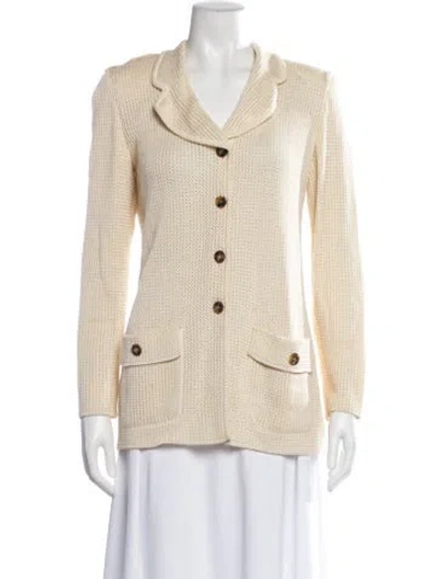 Pre-owned Escada V-neck Sweater In Neutral