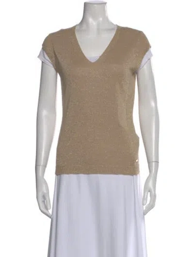 Pre-owned Escada V-neck Sweater In Neutral