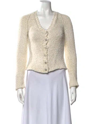 Pre-owned Escada V-neck Sweater In Neutral