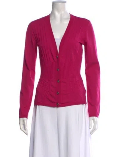 Pre-owned Escada V-neck Sweater In Pink