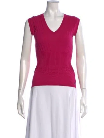 Pre-owned Escada V-neck Sweater In Pink