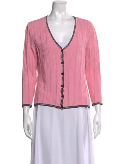 Pre-owned Escada V-neck Sweater In Pink