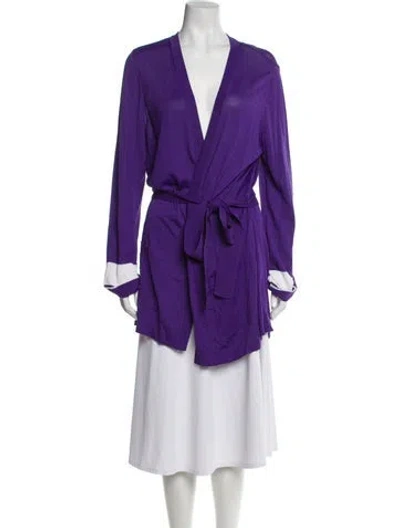 Pre-owned Escada V-neck Sweater In Purple