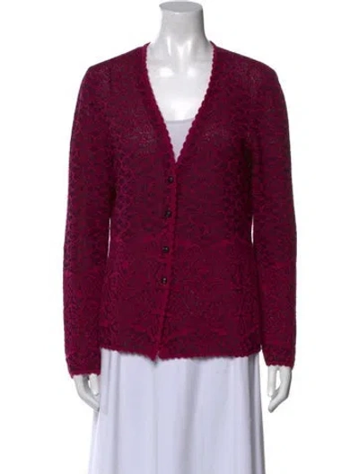 Pre-owned Escada V-neck Sweater In Purple