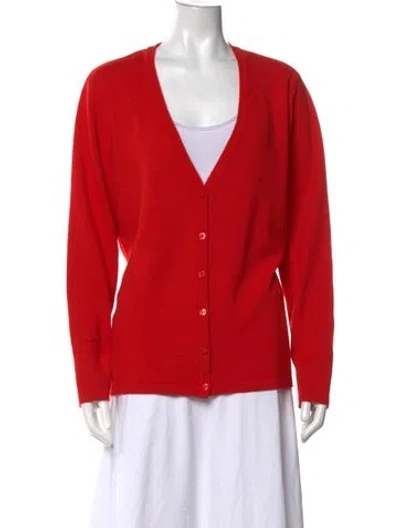 Pre-owned Escada V-neck Sweater In Red