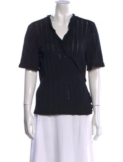 Pre-owned Escada V-neck Sweater W/ Tags In Black