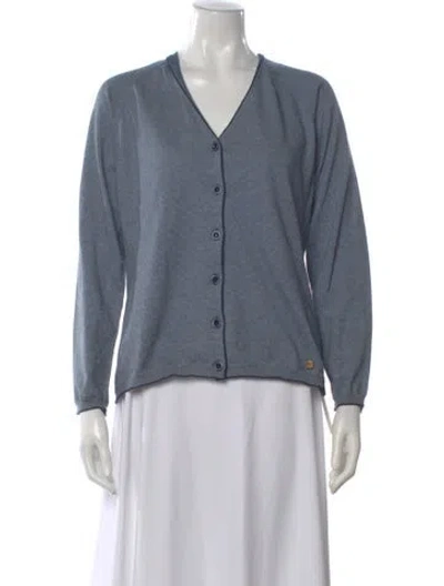 Pre-owned Escada V-neck Sweater W/ Tags In Blue