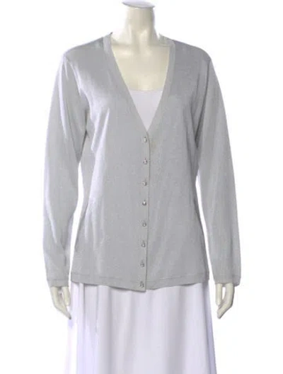 Pre-owned Escada V-neck Sweater In White