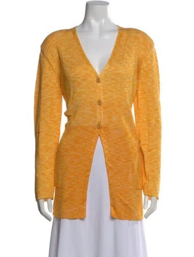 Pre-owned Escada V-neck Sweater In Yellow