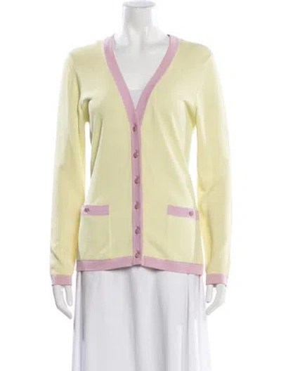 Pre-owned Escada V-neck Sweater In Yellow