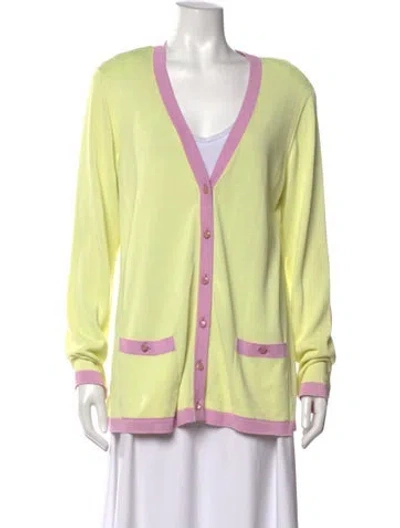 Pre-owned Escada V-neck Sweater In Yellow