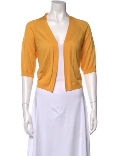 Pre-owned Escada V-neck Sweater In Yellow