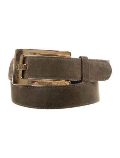 Pre-owned Escada Waist Belt Suede Belt In Green