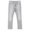 Escada Washed Straight-leg Jeans In Light Grey Cotton Denim In Gray