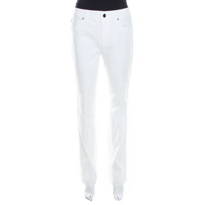Escada White Stretch Denim High Rise Straight Leg Tessa Jeans