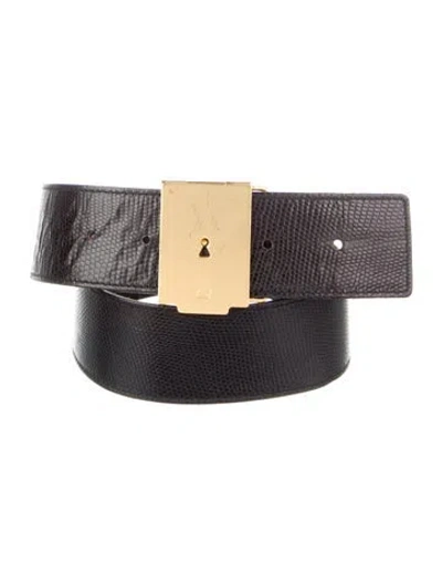 Pre-owned Escada Wide Leather Belt In Black