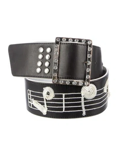 Pre-owned Escada Wide Leather Waist Belt In Multi