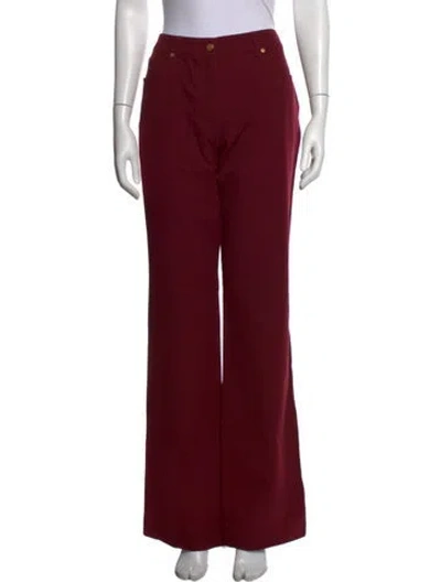 Pre-owned Escada Wide Leg Pants In Burgundy