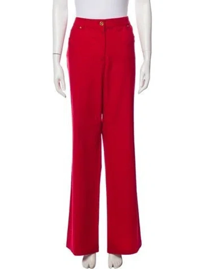 Pre-owned Escada Wide Leg Pants In Red