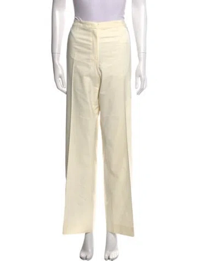 Pre-owned Escada Wide Leg Pants In White