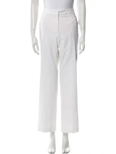Pre-owned Escada Wide Leg Pants In White