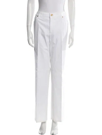Pre-owned Escada Wide Leg Pants In White