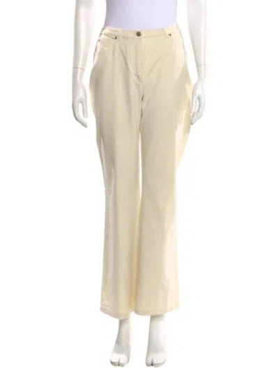 Pre-owned Escada Wide Leg Pants In White