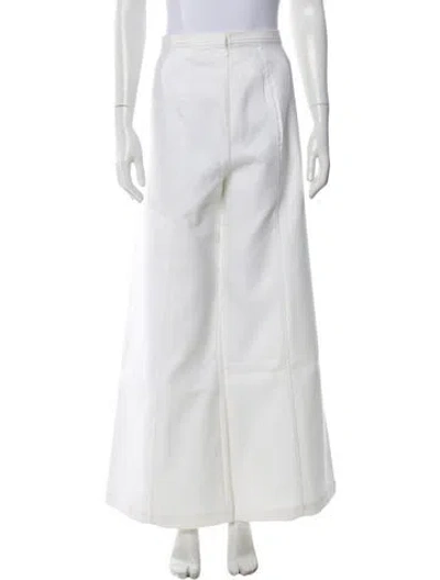 Pre-owned Escada Wide Leg Pants In White