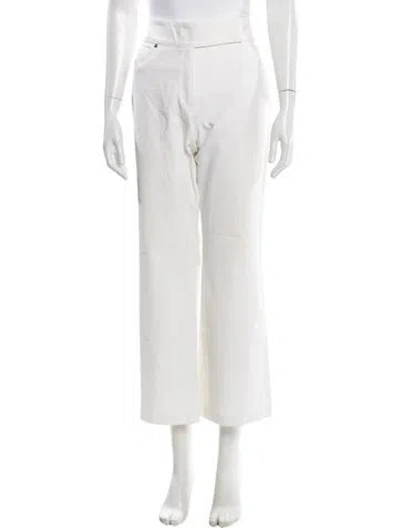 Pre-owned Escada Wide Leg Pants In White