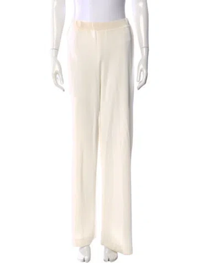 Pre-owned Escada Wide Leg Pants In White