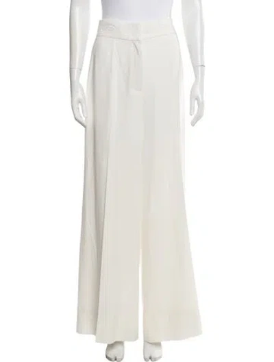 Pre-owned Escada Wide Leg Pants In White