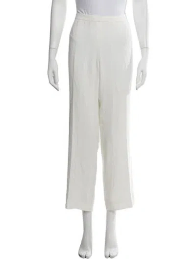 Pre-owned Escada Wide Leg Pants In White
