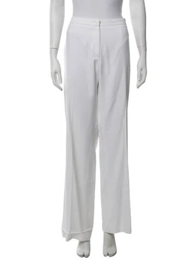Pre-owned Escada Wide Leg Pants In White