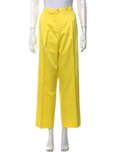 Pre-owned Escada Wide Leg Pants In Yellow